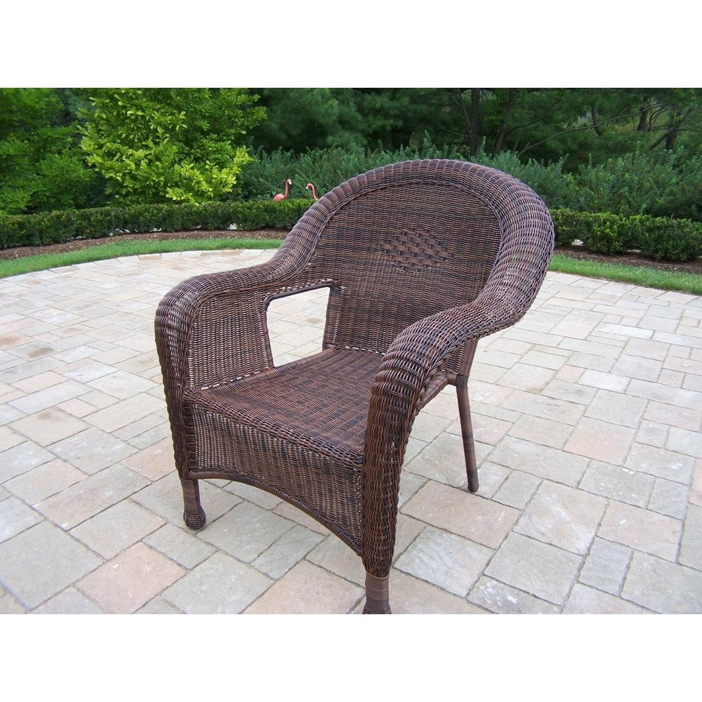 Oakland Living 2-Pack Resin Wicker Arm Chair, Coffee