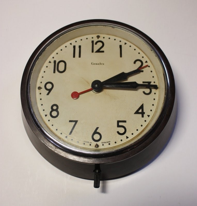 Original large vintage industrial factory office electric wall clock with