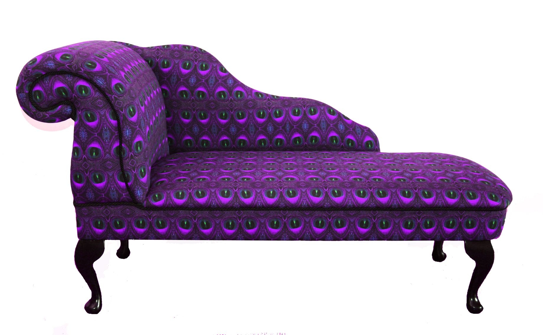 Purple feather print chaise longue chair