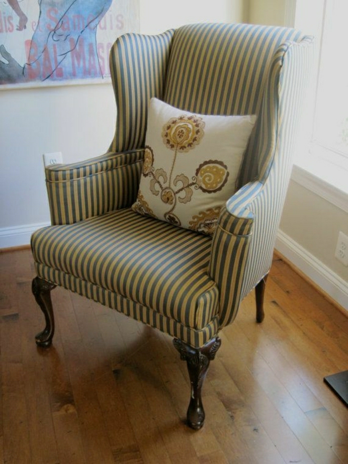 1960s queen anne style wing back