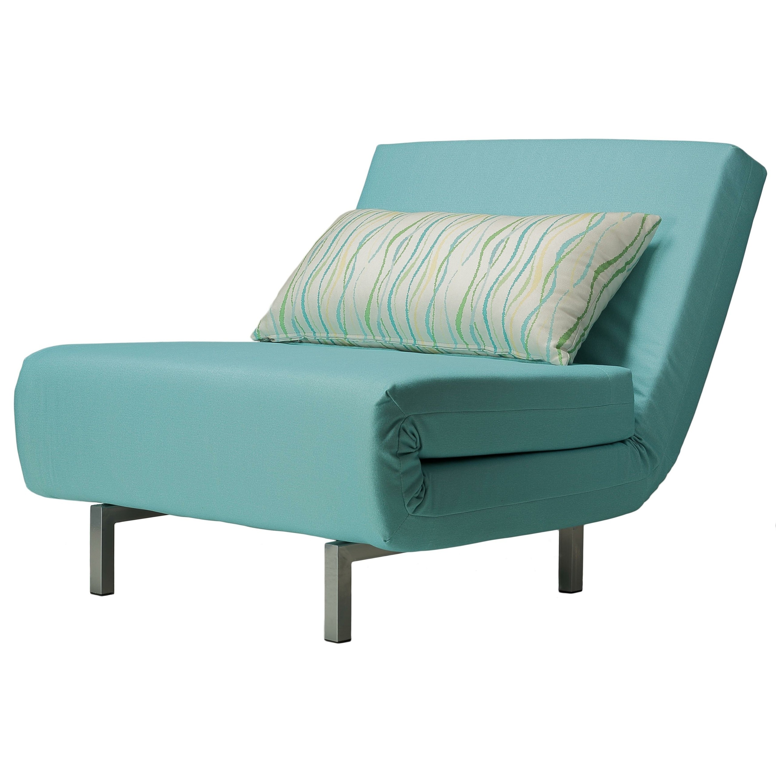 Cortesi Home Savion Aqua Convertible Accent Chair Bed