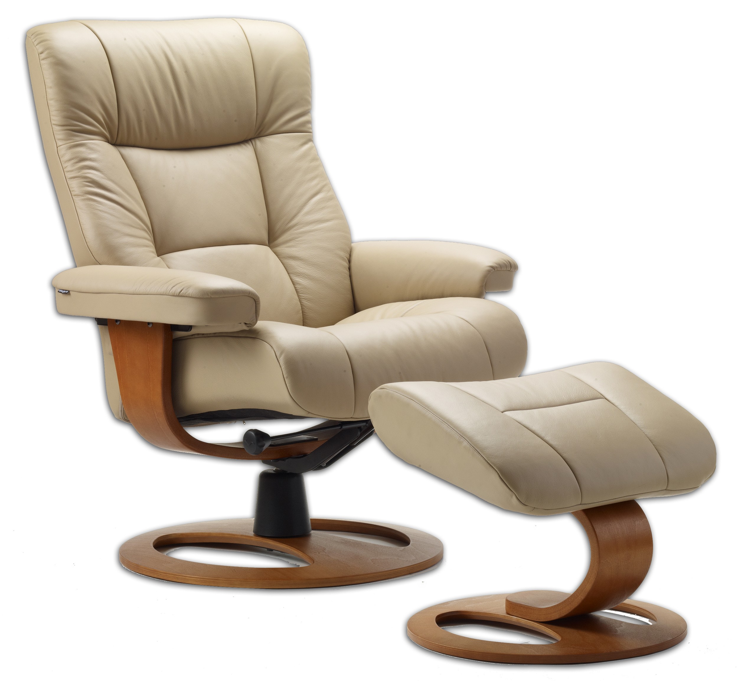 Fjords Manjana Leather Recliner DR Frame Norwegian Ergonomic Scandinavian Lounge Reclining Chair Furniture Soft Line Genuine Leather