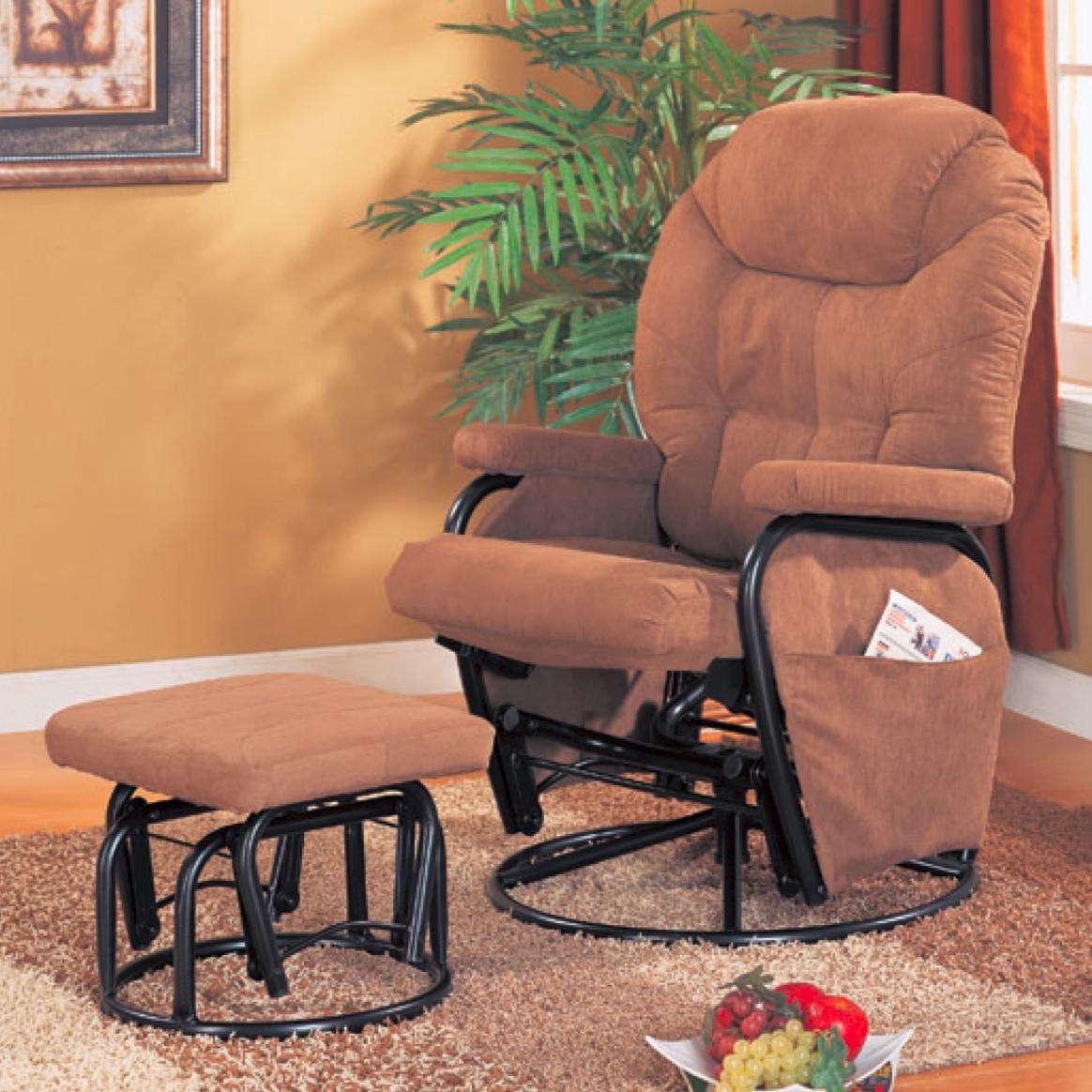 Coaster glider rocker with ottoman hot sale