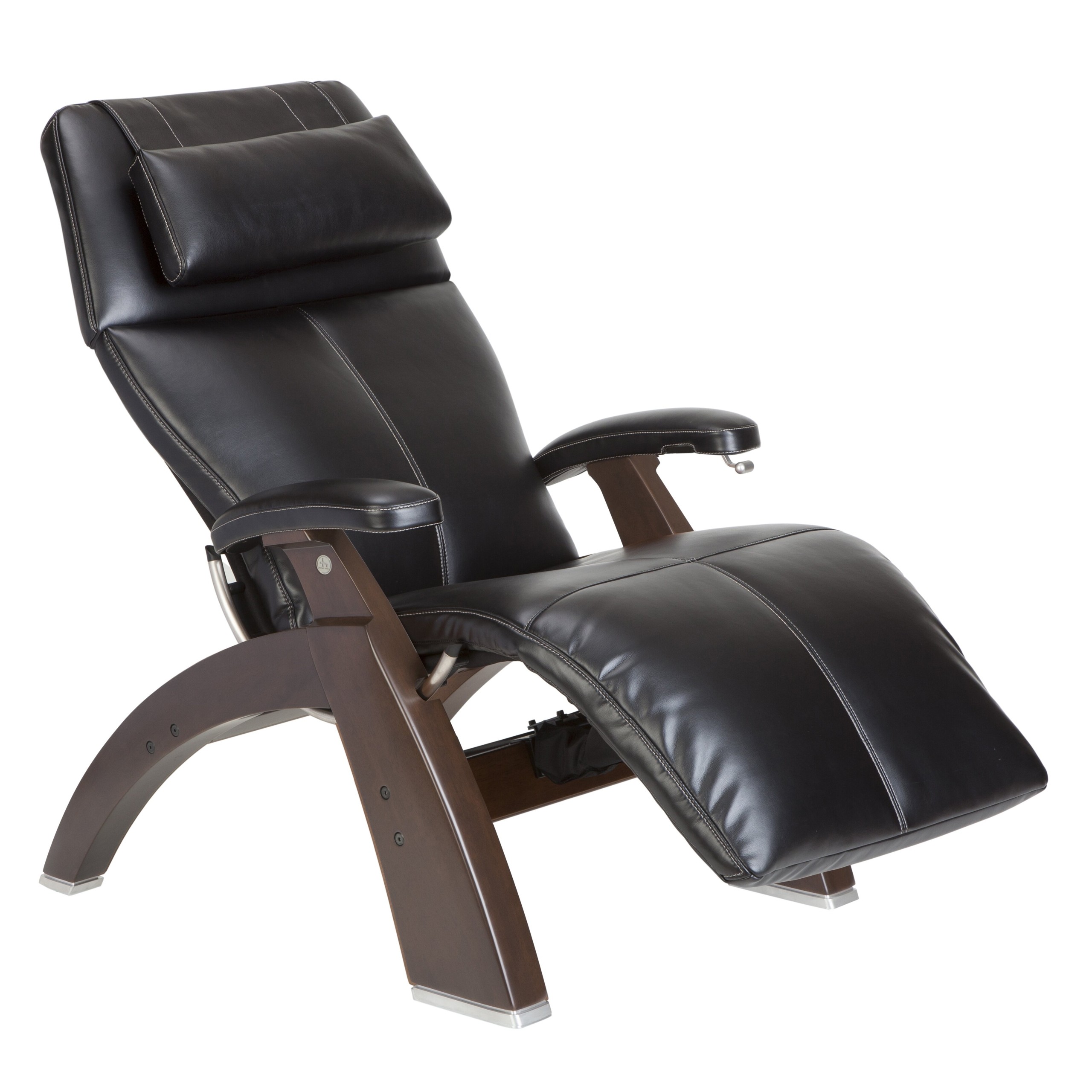 Human Touch Pc 410 Perfect Chair Series 2 Chestnut Manual Recline Wood Base Zero Gravity Recliner Black Vinyl Standard Ground Shipping Included 