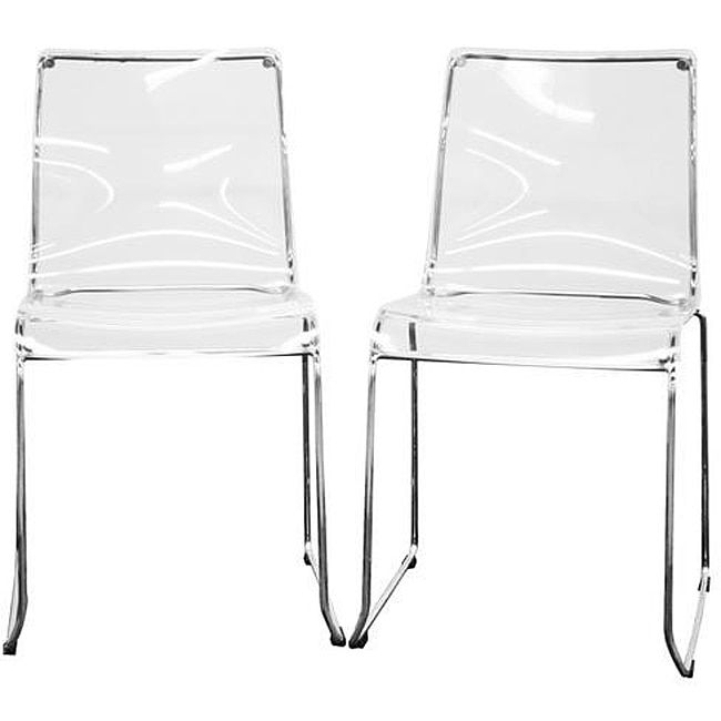 Lino Transparent Clear Acrylic Dining Chairs Set Of 2