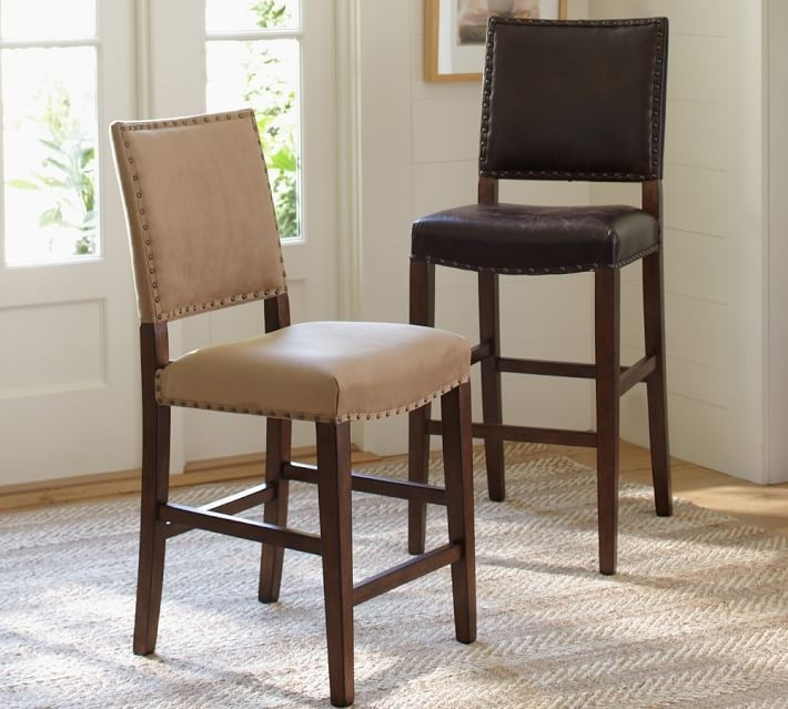 Manchester barstool cloth nice contrast to wooden dining chairs and