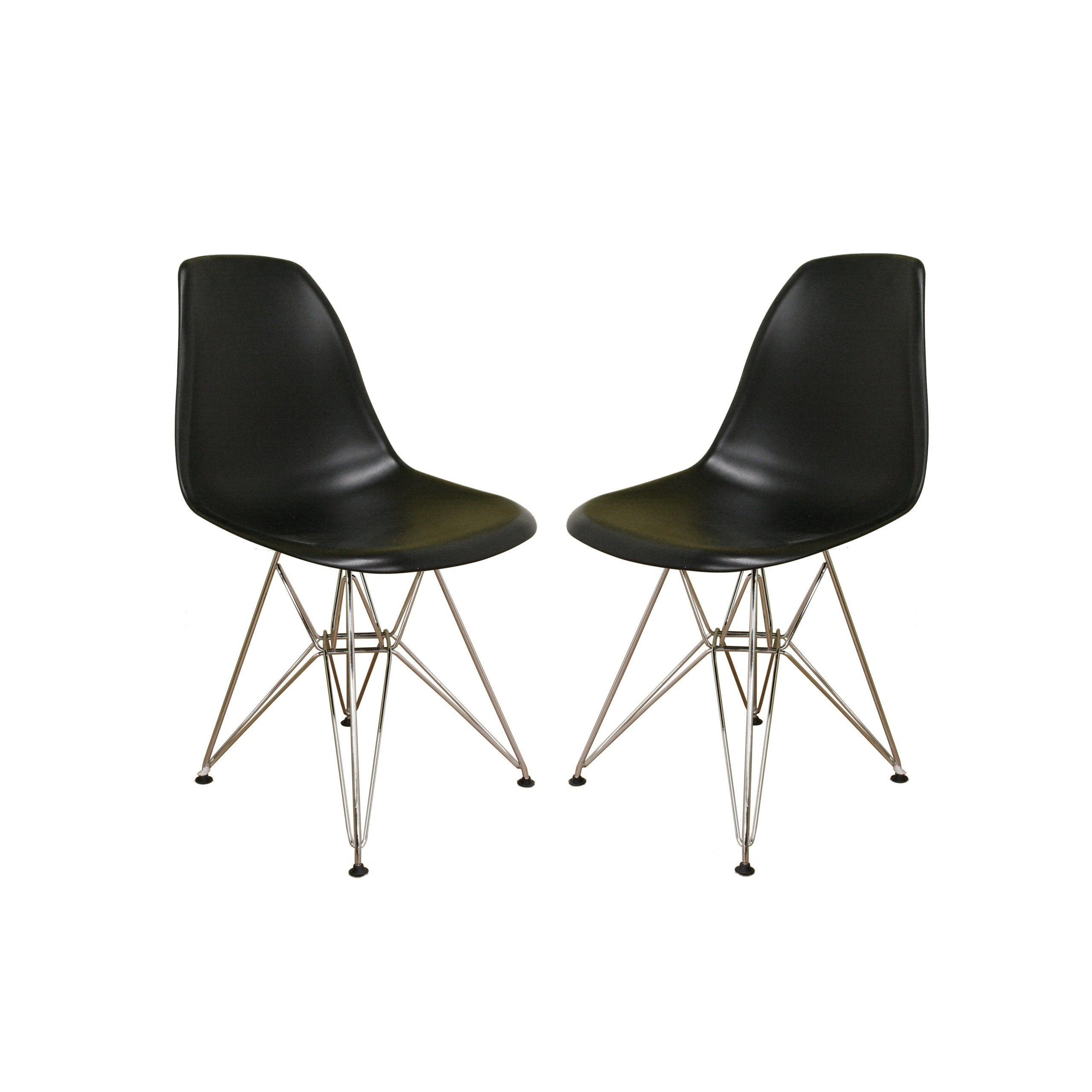Ronnie wire base black chairs set of 2