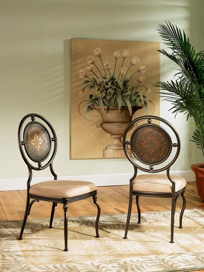 Set of 2 Basil Antique Brown Dining Side Chairs Set of 2