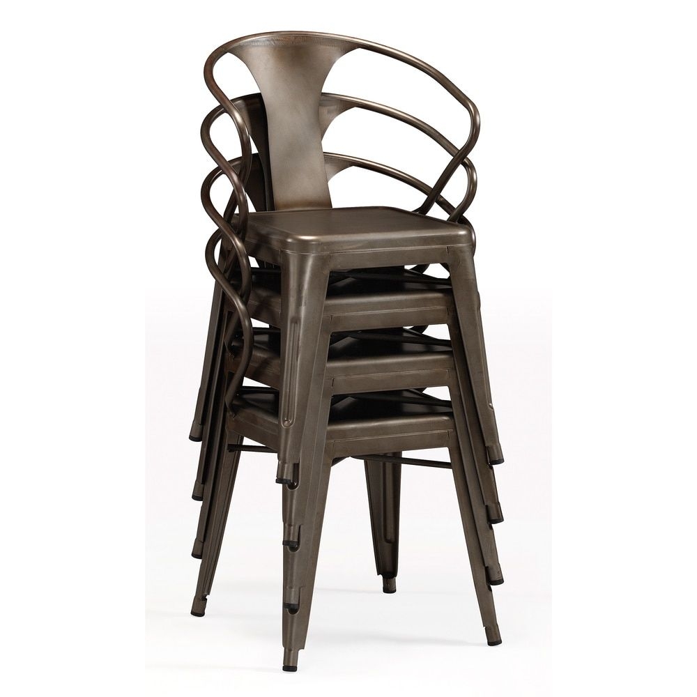 Tabouret Stacking Chair (Set of 4). This Set Of Dining Room Chairs Is Perfect For Adding A Vintage Look To Your Home. Crafted With A Solid Steel Construction And Coated With A Scratch-Resistant Finish These Chairs Will Last In Quality In Style.