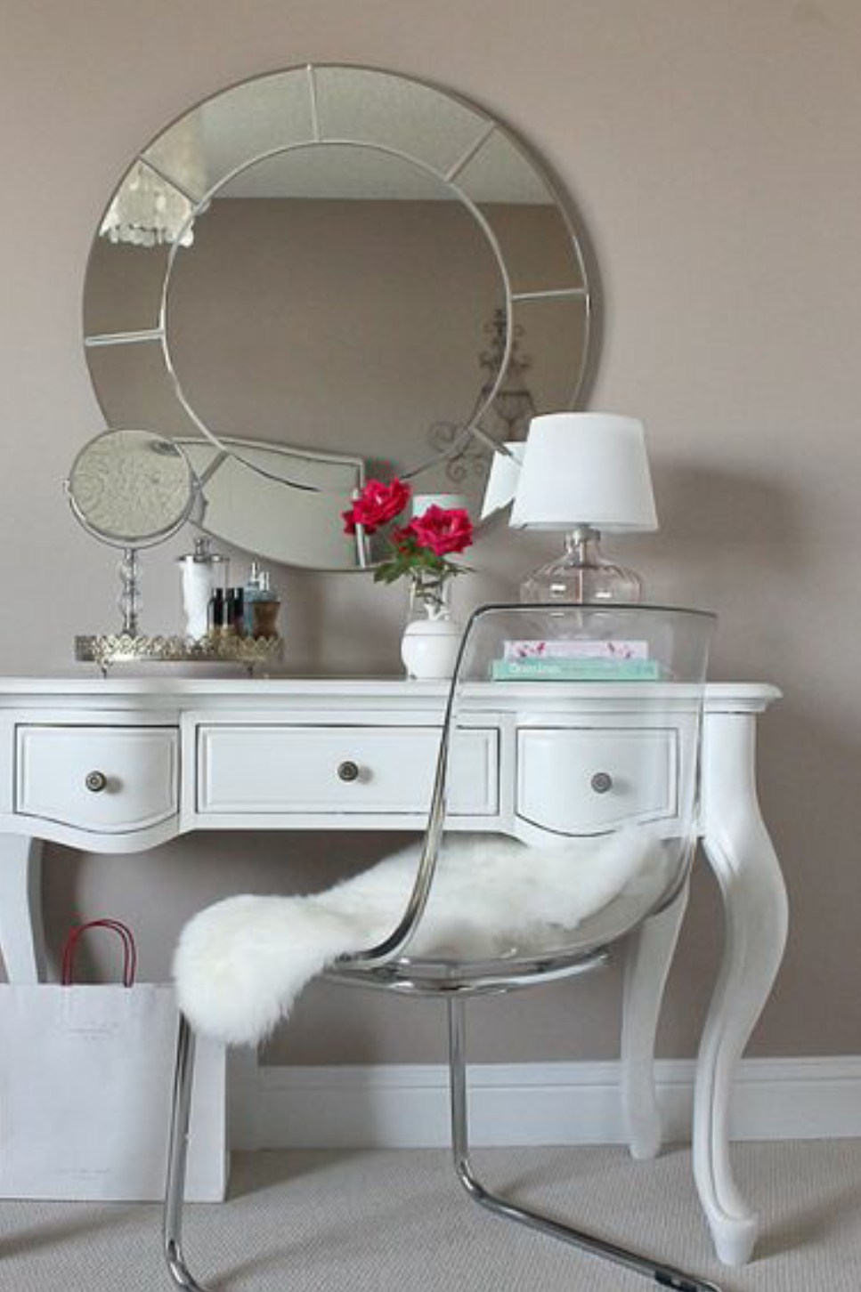 clear makeup vanity chair