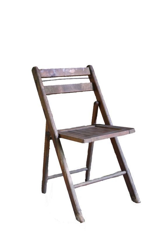 Vintage industrial wood folding chair