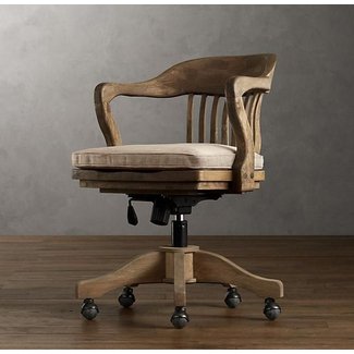 Wooden Swivel Office Chair - Foter