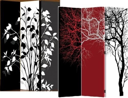 3 Panels Double sided painted Canvas room divider screen
