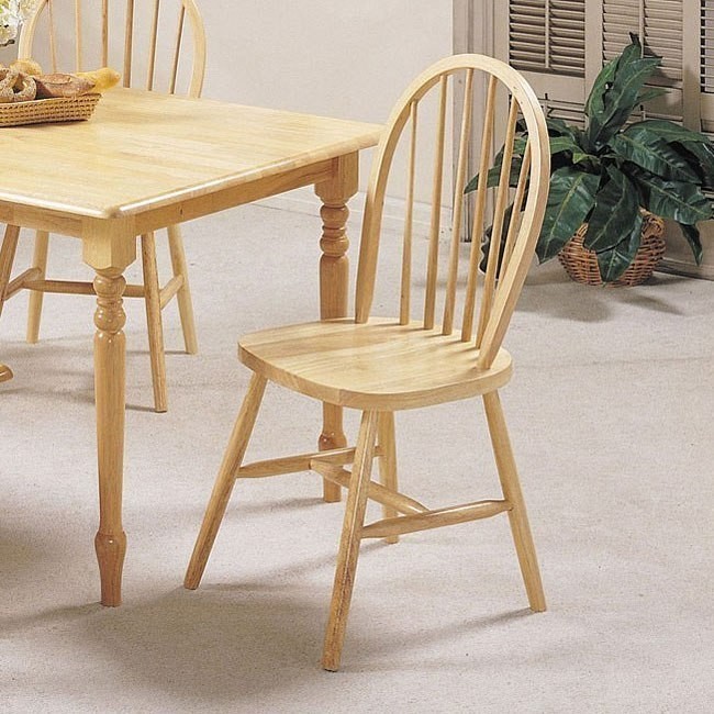 ACME 02613N Set of 4 Farmhouse Spindle Side Chair, Natural Finish