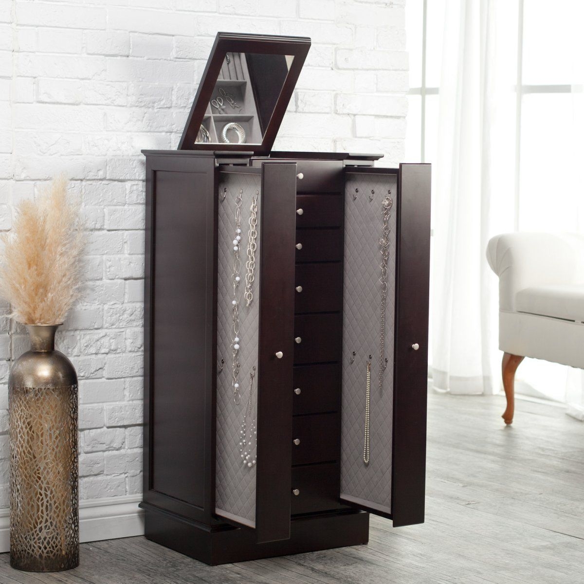 modern jewelry armoire