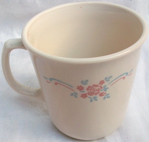 Corning Ware Centura White with Gold Edge Straight Side Coffee Tea Cup