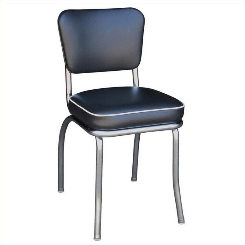 Diner Chair with 2" Box Seat Black