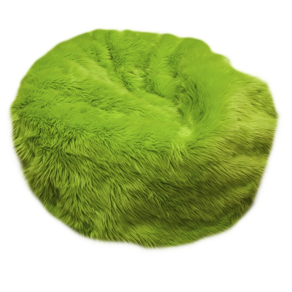 Fuzzy Fur Bean Bag Chair Size: 90", Color: Lime Green