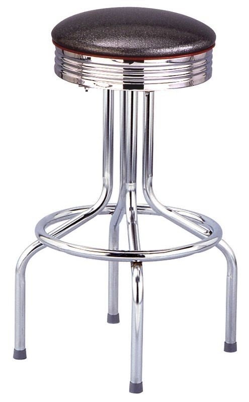 Heavy Duty Diner Tulip Frame Black Bar Stool - Made in the USA