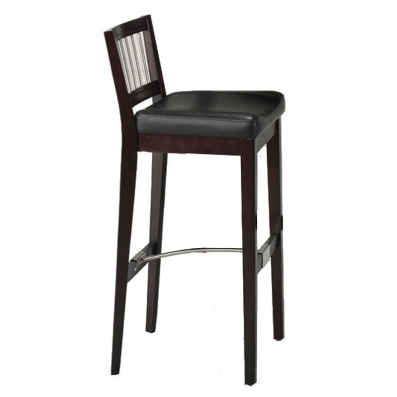 Home Style 5987-88 Bar Stool with Metal Stretcher, Cherry Finish