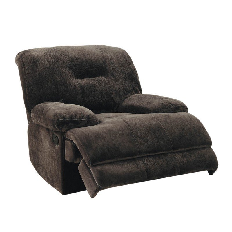 Homelegance 9723-1 Upholstered Glider Reclining Chair, Dark Brown, Textured with Plush Microfiber