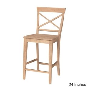 Western Leather Bar Stools Ideas On Foter International Concepts S 6132 X Back Stool 24 Inch Sh Unfinished