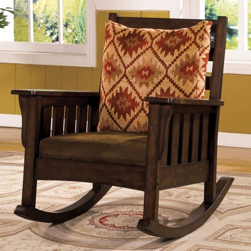 Morrisville Mission Rocker Chair in Dark Walnut Finish / Dark Oak Finish by Furniture of America