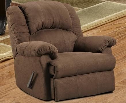Roundhill Furniture Aruba Microfiber Dual Rocker Recliner Chair, Oversize, Chocolate
