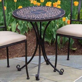 Alfresco Home 24-Inch Ponza Bistro Table and Base,Mosaic Design