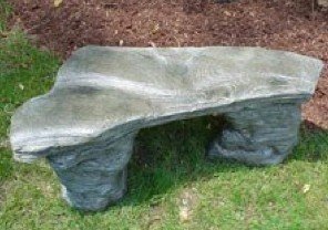 Cast Stone Petrified Rock Bench, "Outdoor Garden patio Bench" 3 Piece Hand Sculpted Rustic Garden Bench Outdoor Decor