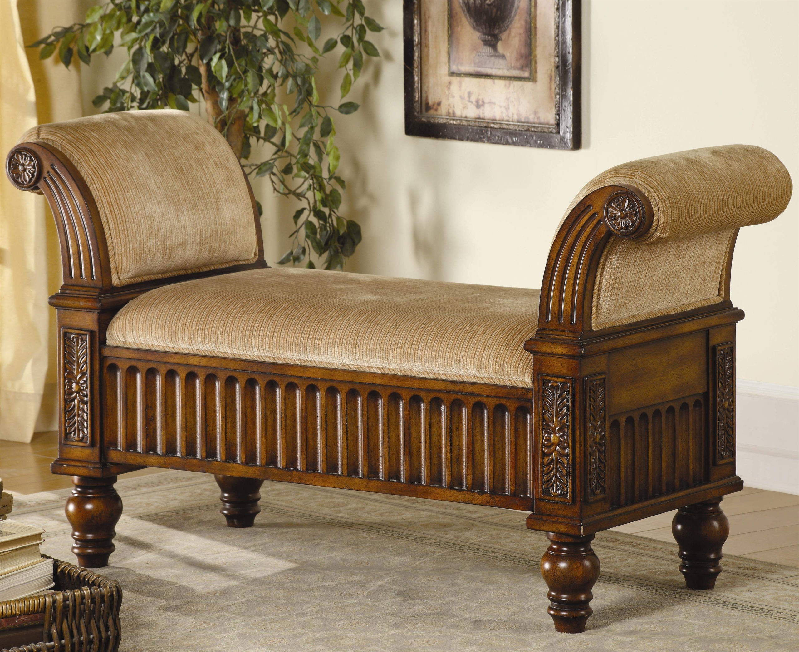 Rolled arm bedroom discount bench