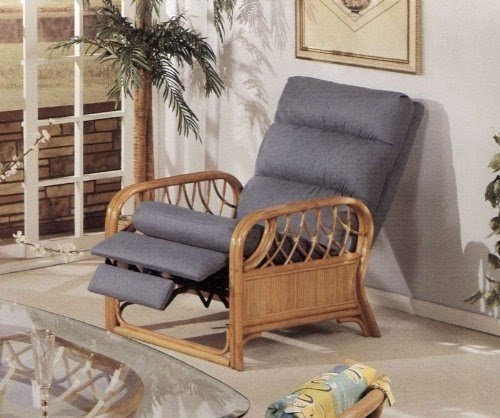 Newton Rattan Upholstered Furniture Recliner Chair Made in USA