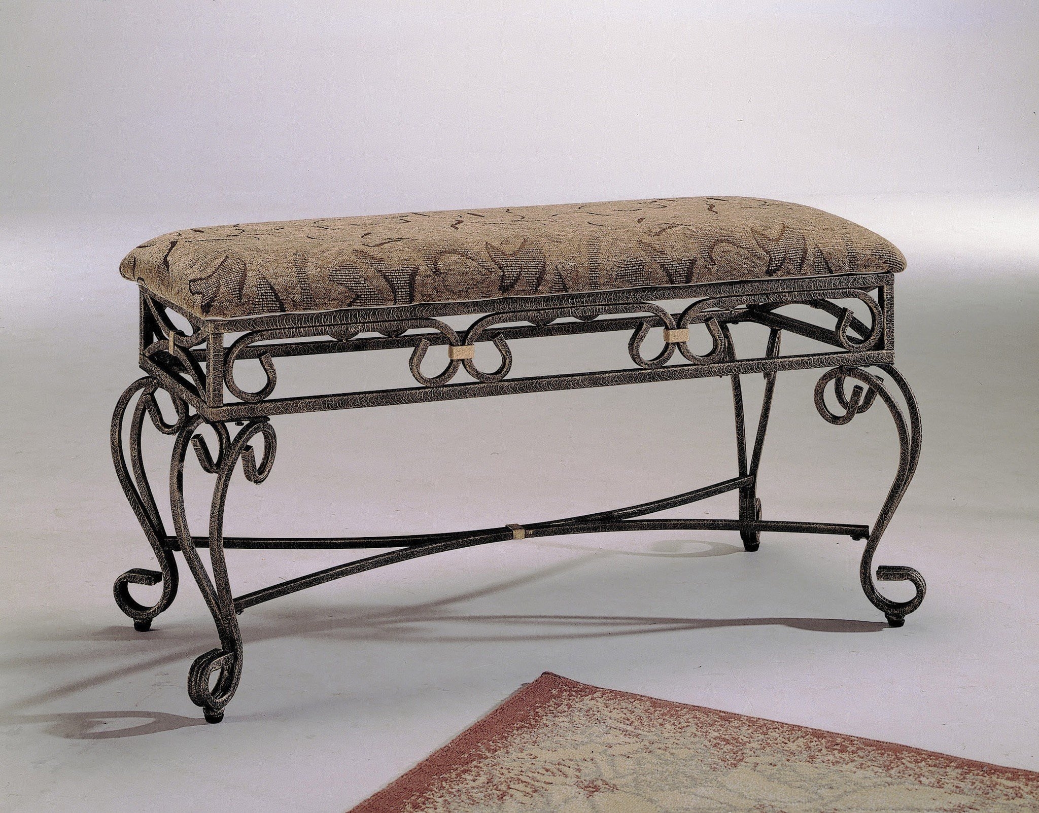 Trona Bench with Metal Legs and Fabric Seat ADS8049