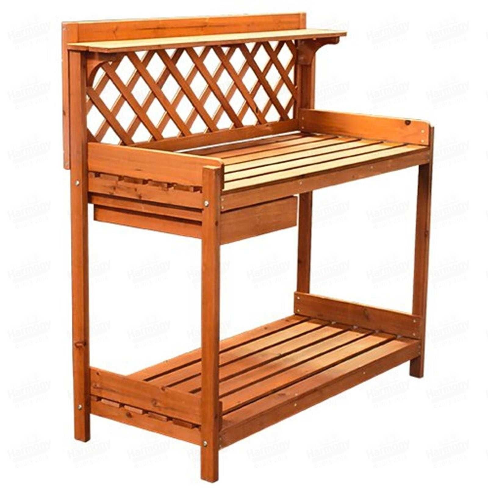 Wood Potting Bench Garden Outdoor Work Bench Table Planting Bench