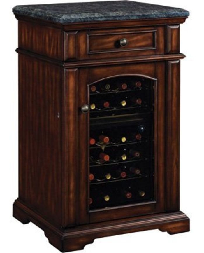 Amalfi Madison Wine Cabinet Cooler Refrigerator in Rose Cherry with Granite Top