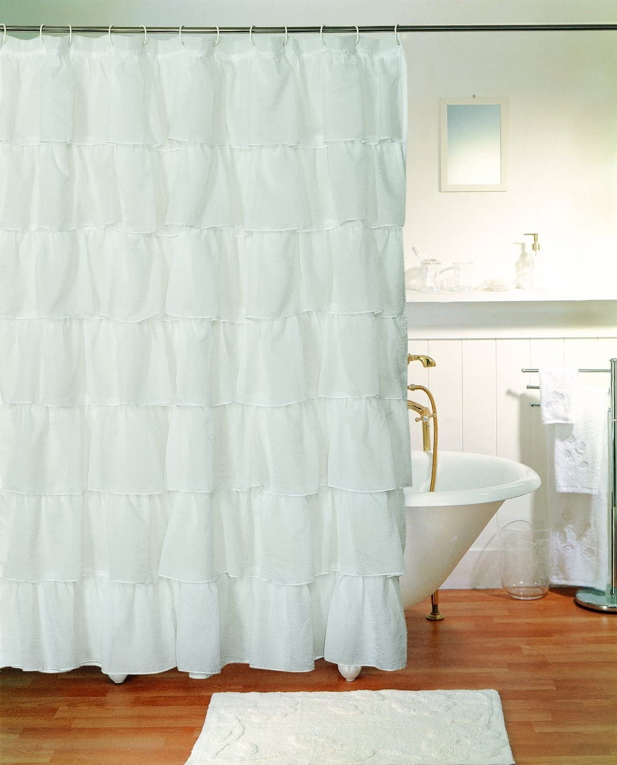 Gypsy Ruffled Shower Curtain Cream