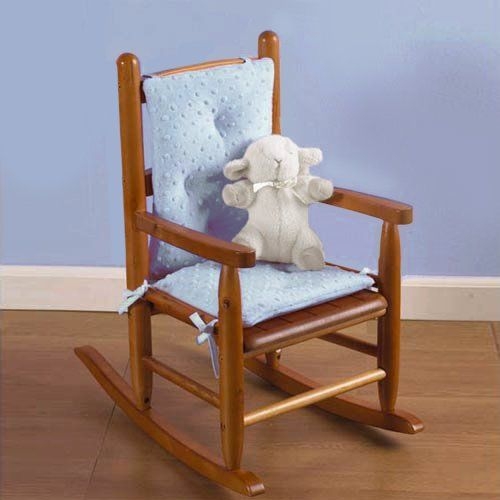 Baby Doll Bedding Heavenly Soft Child Rocking Chair Cushion Pad Set, Blue