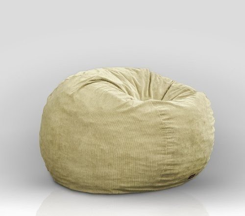 Converts to a Full-size Bed - Khaki Corduroy Beanbag Chair - Full Sleeper