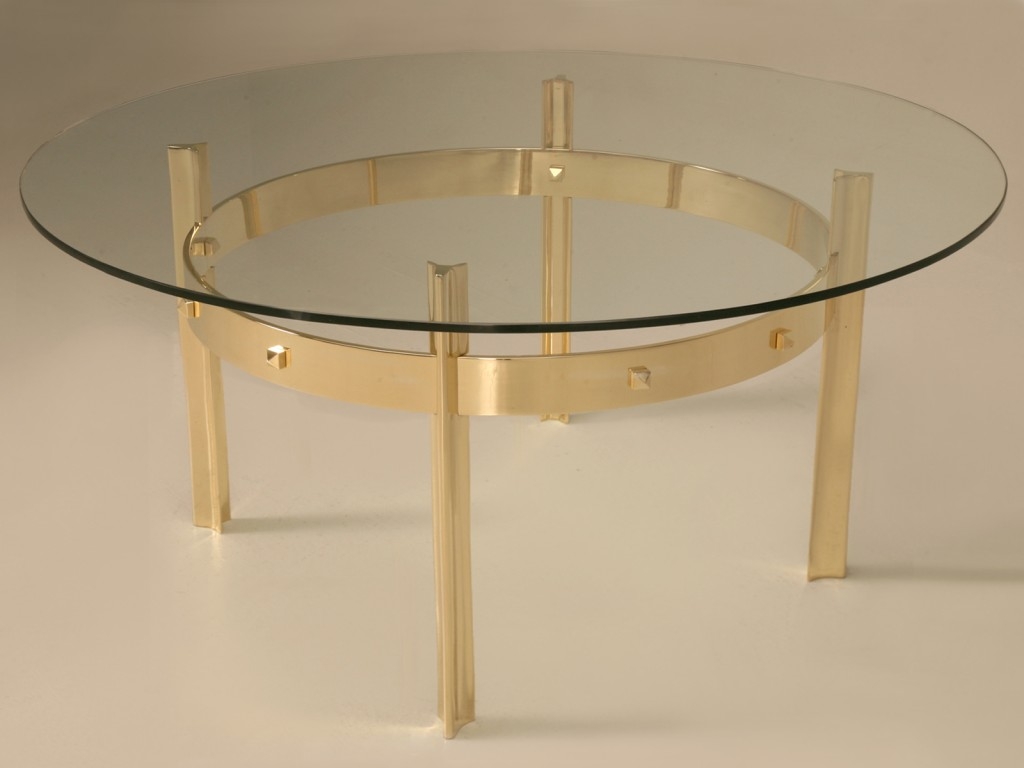 Custom Made Modern Brass & Glass Coffee Table (Similar to Broncz-Vintage French)