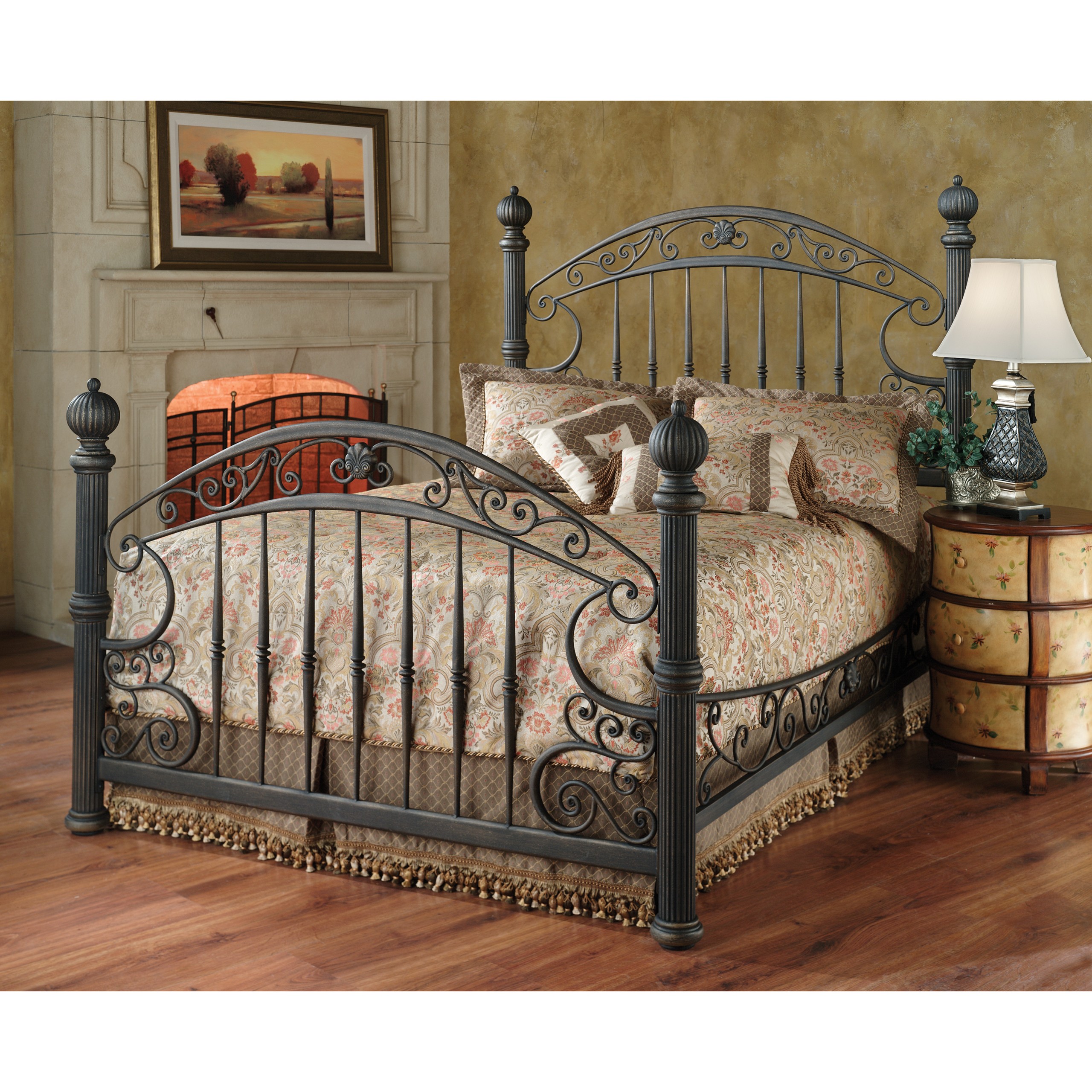 Hillsdale Furniture 1335BQR Chesapeake Bed Set with Rails, Queen, Rustic Old Brown