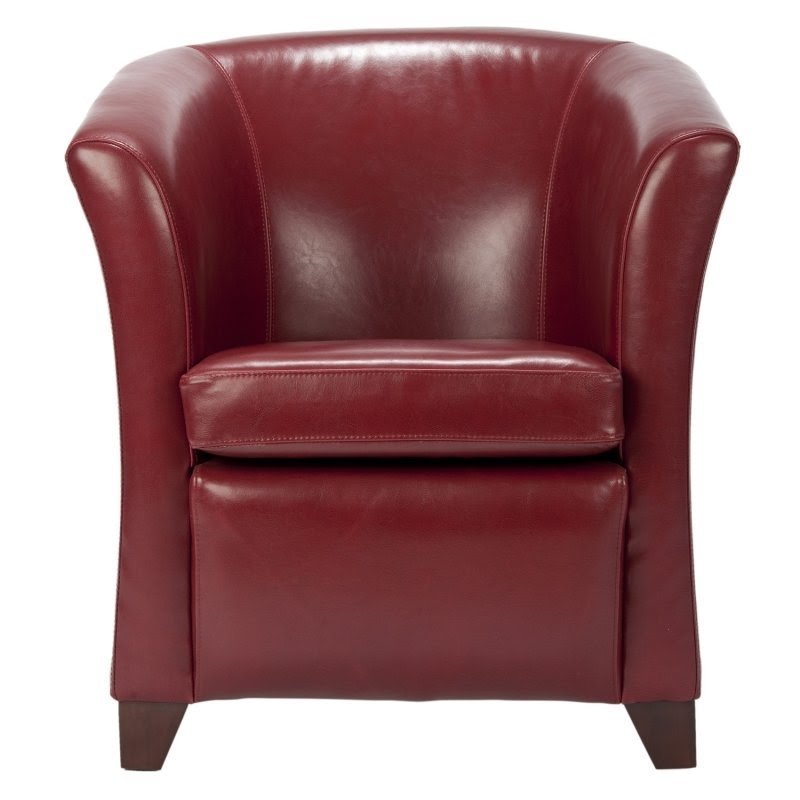 Safavieh Hudson Collection Clara Leather Club Chair, Red
