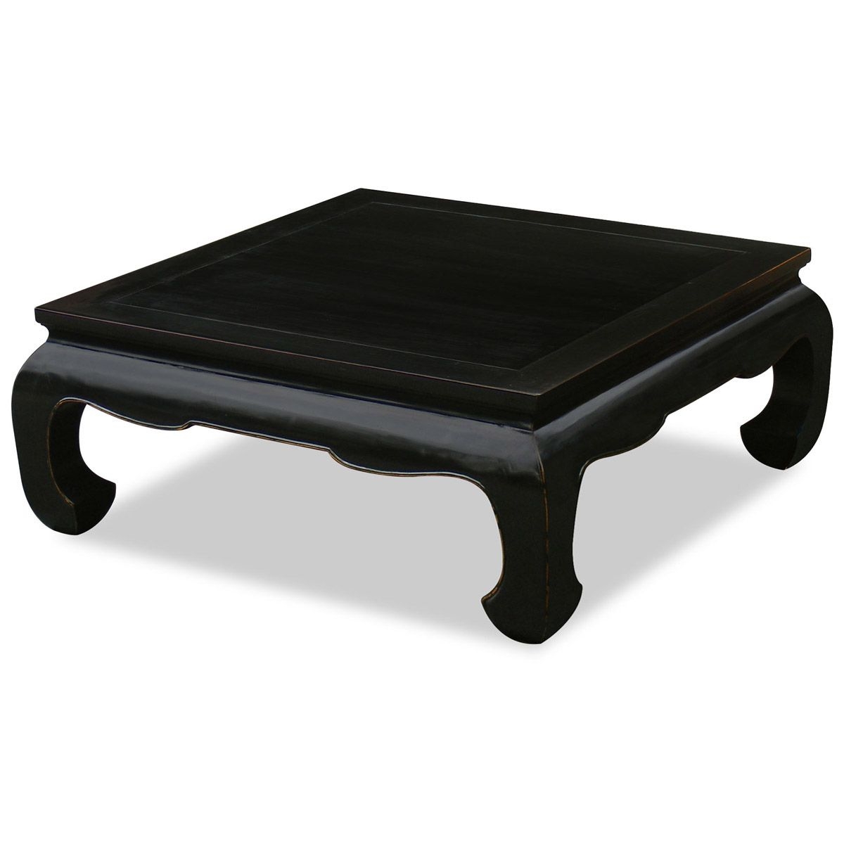 42in Ming Style Square Coffee Table - Black