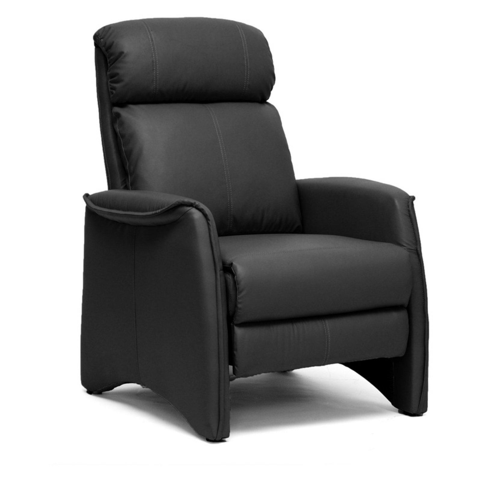 Baxton Studio Aberfeld Modern Recliner Club Chair, Black
