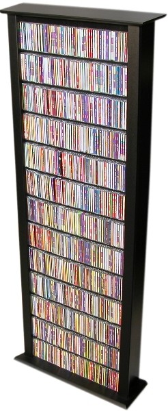 Bookcase Media Tower - Tall Single (Black) (76"H x 28"W x 9.5"D)