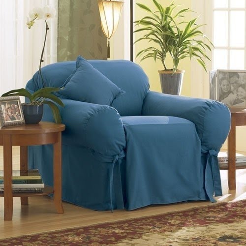 Cotton Duck Club Chair Slipcover Color: Bluestone