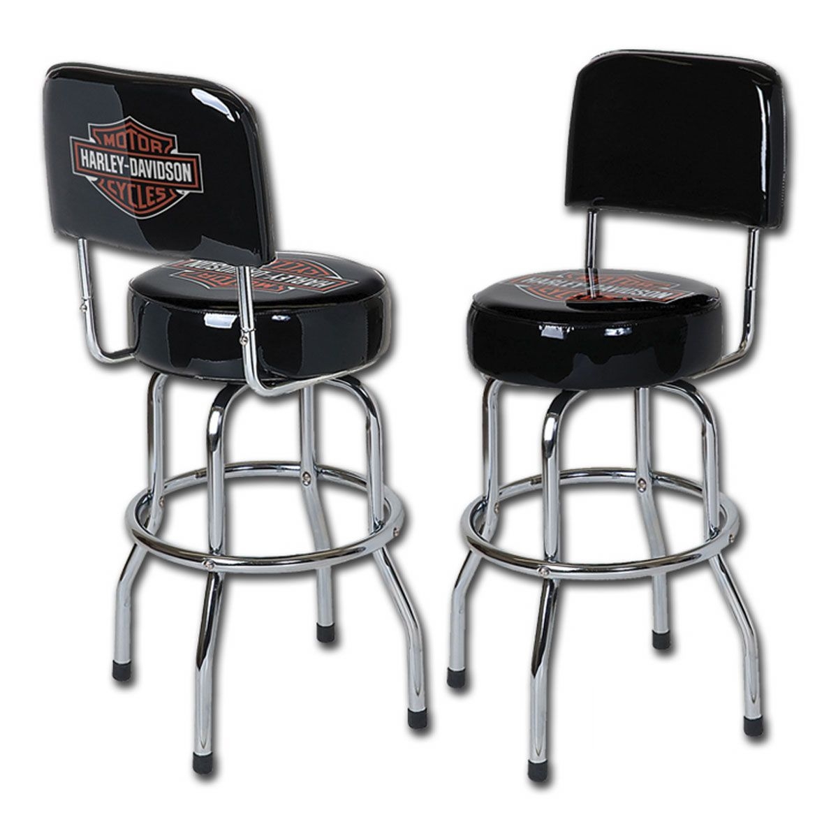 Harley-Davidson Bar & Shield Swivel Metal Bar Pub Counter Stool/ Chair Black 