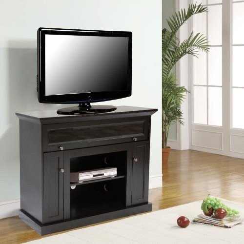 Home Source Industries TV12355 Taylor Hardwood TV Stand with Shelves and Cabinets for Components, Espresso Finish