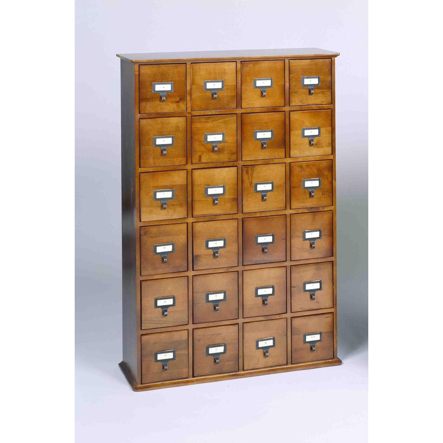 Leslie Dame Cd 456w Solid Oak Library File Media Cabinet Walnut 1 