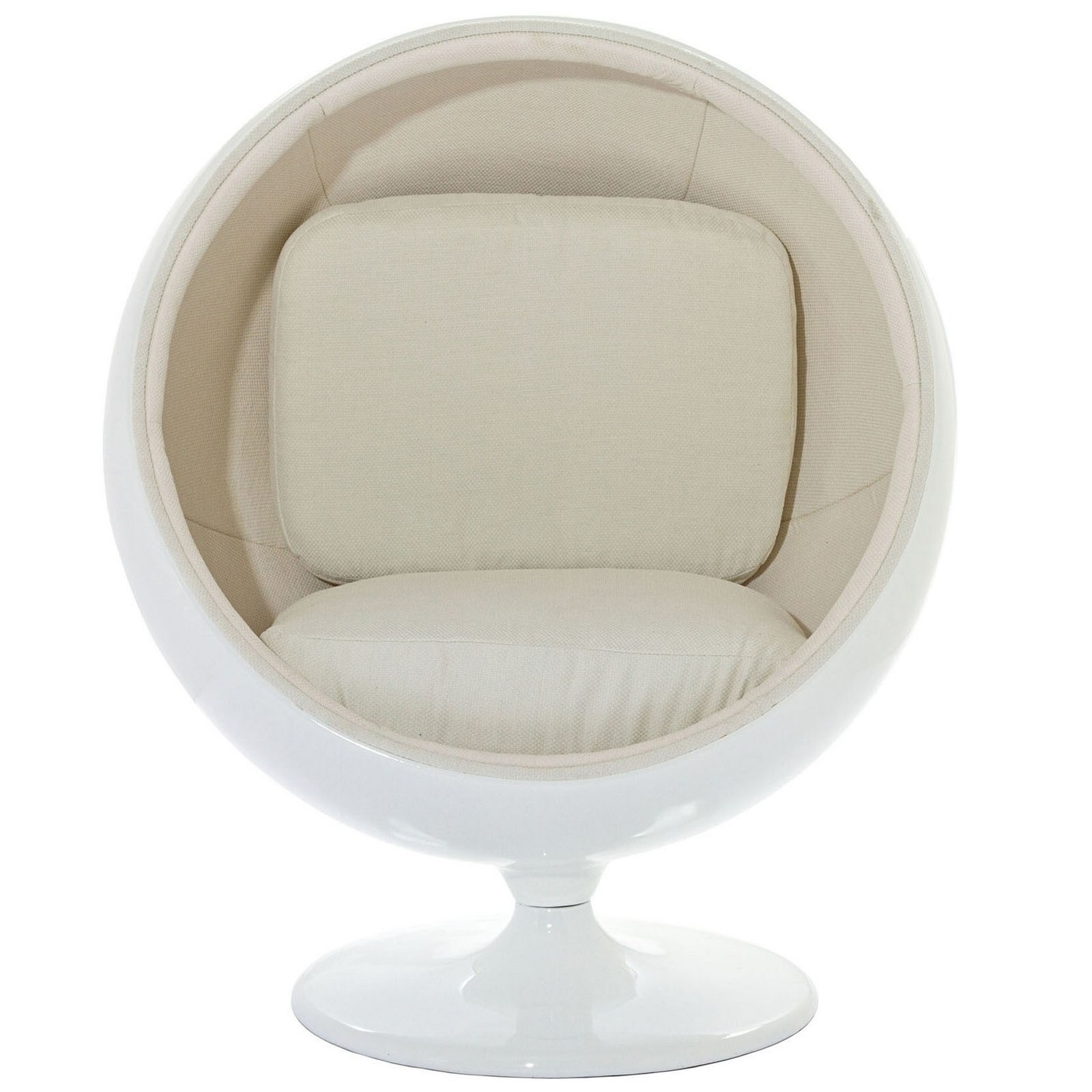 LexMod Eero Aarnio Style Ball Chair in White