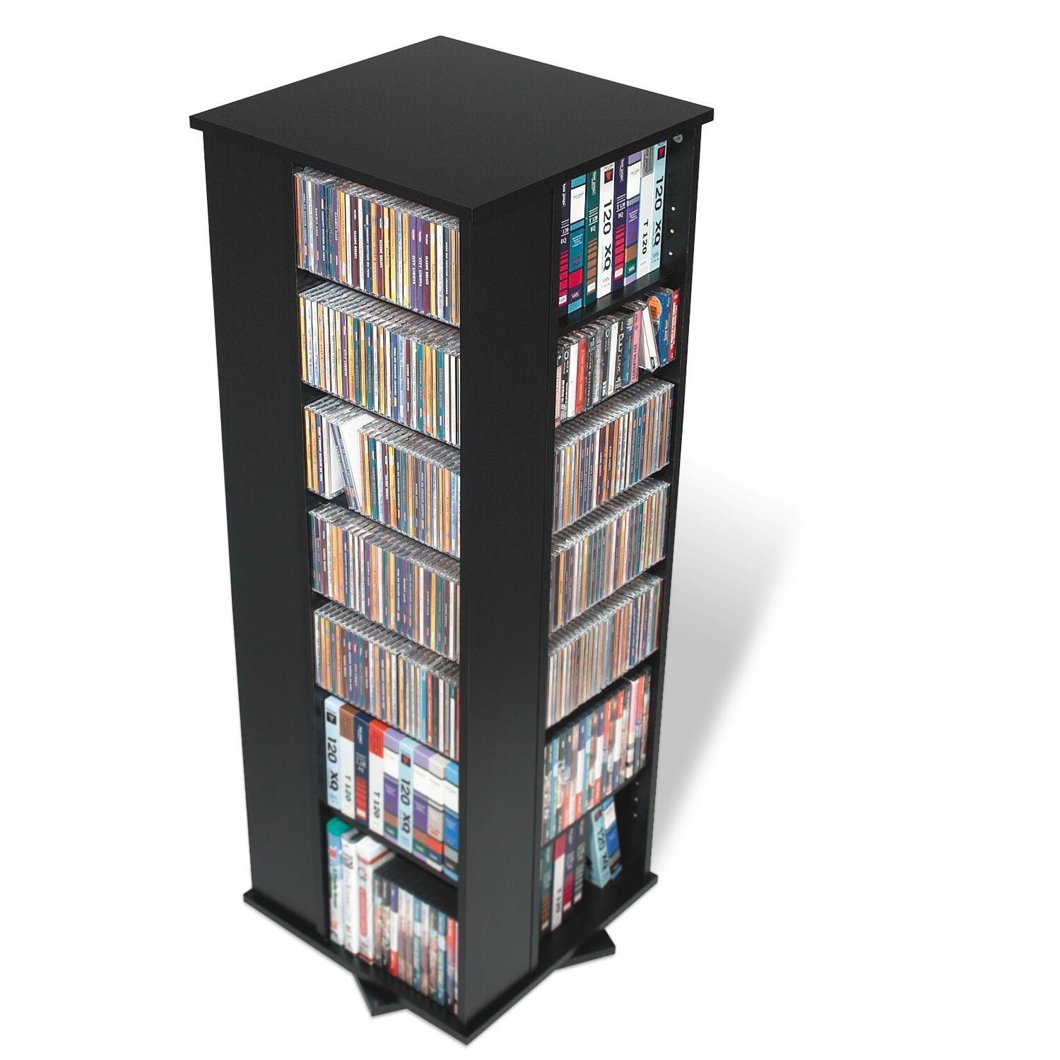Prepac Black 4-Sided Spinning Media (DVD,CD,Games) Storage Tower